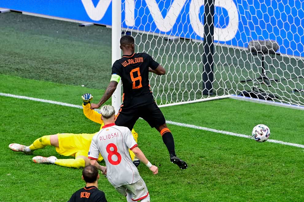Georginio Wijnaldum extends Holland's lead with the second goal in their Group C victory over North Macedonia