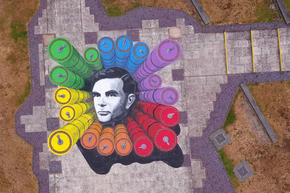 The Alan Turing artwork is 10m across and sits in the centre of GCHQ headquarter
