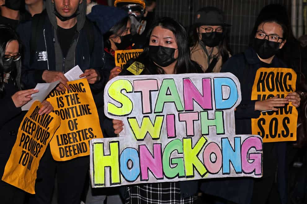 Hong Kong pro-democracy protesters in London