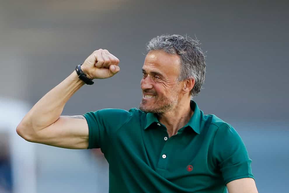 Spain coach Luis Enrique celebrates