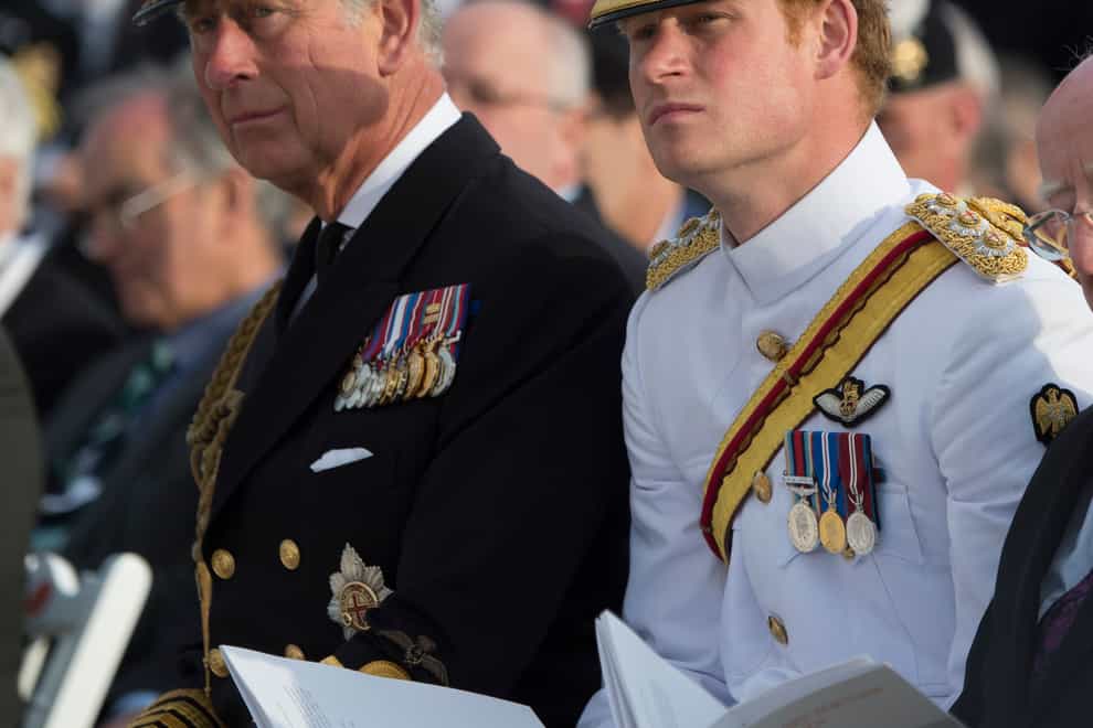 The Prince of Wales and his son Harry