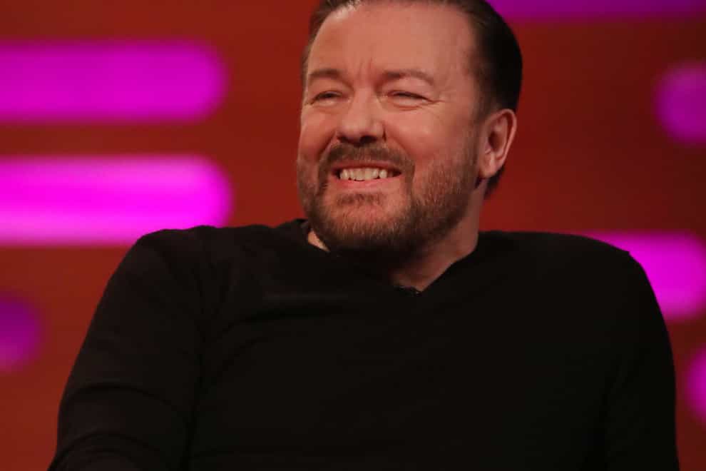 Ricky Gervais during filming for the Graham Norton Show