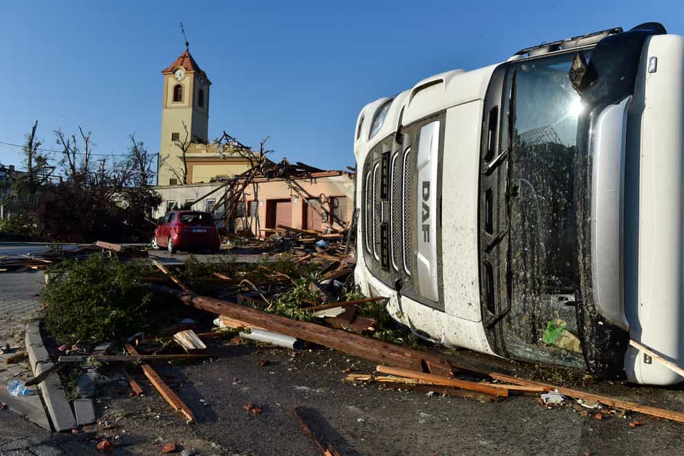 Tornado damage in Czech Republic