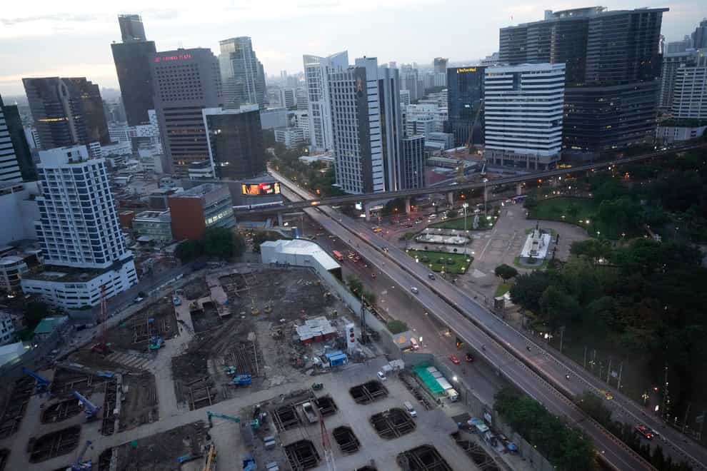 An empty construction site in Bangkok