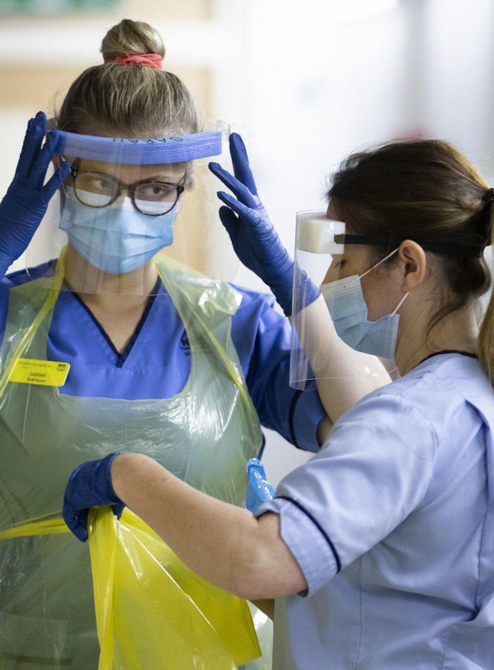 Nurses at work in PPE