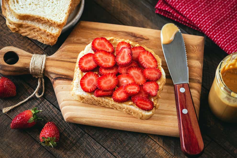 Peanut butter and strawberry sandwiches