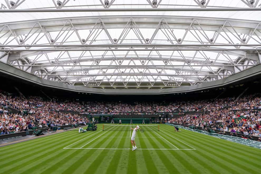 <p>Wimbledon got under way under the roof</p>