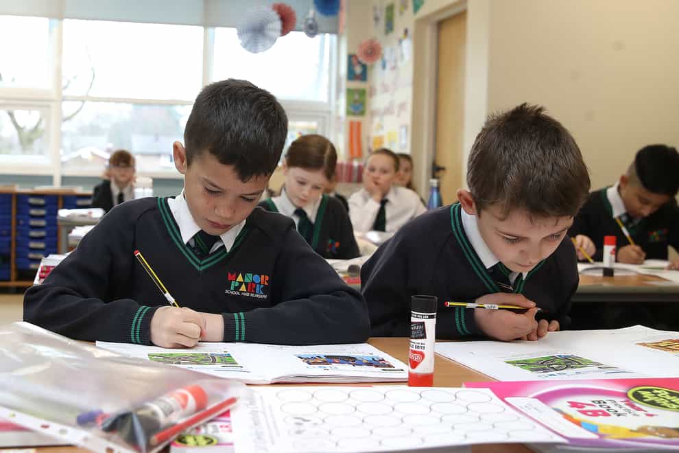 Pupils at Manor Park School and Nursery in Knutsford, Cheshire