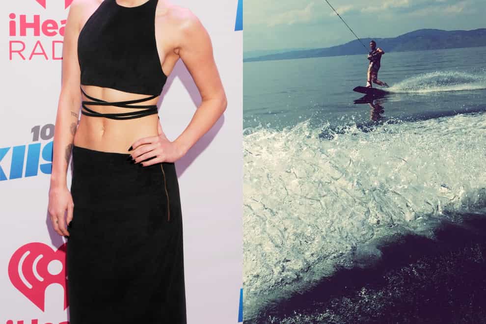 Miley Cyrus and wakeboarder