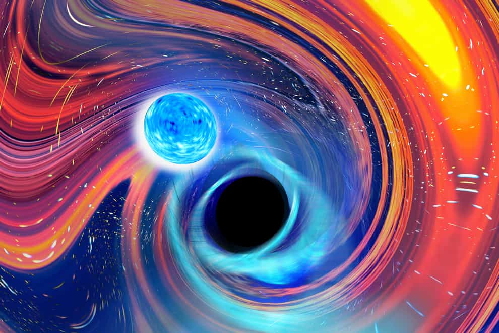 Artist's impression of Black Hole/Neutron Star merger event
