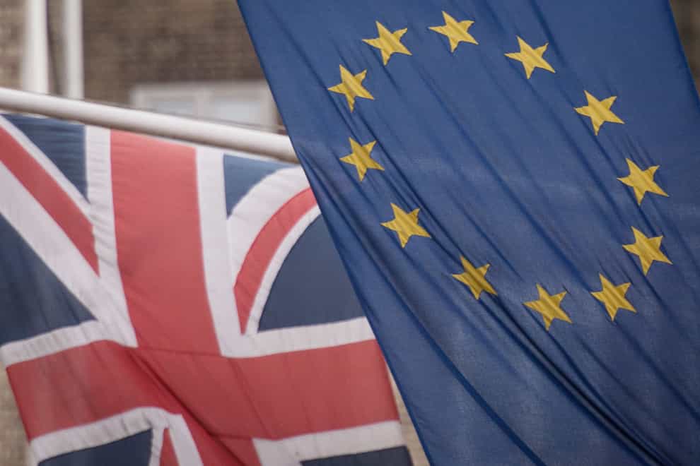 The EU and United Kingdom flag