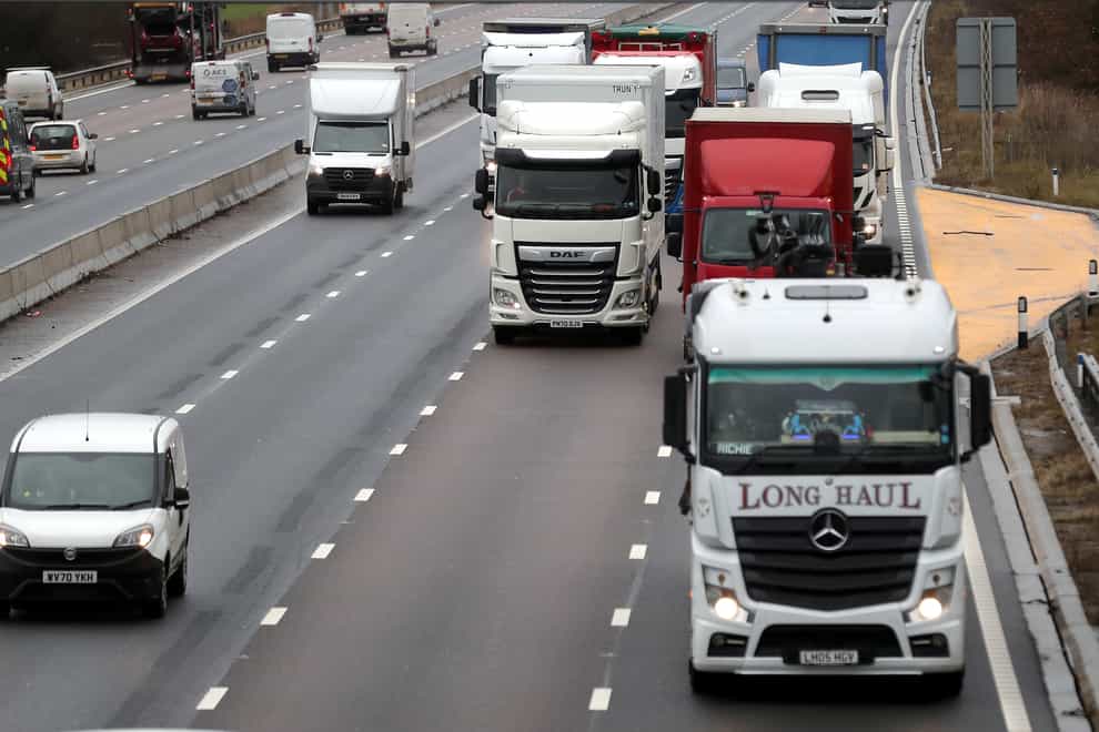 Traffic passes an Emergency Refuge Area on a smart motorway section of the M6 in Cheshire
