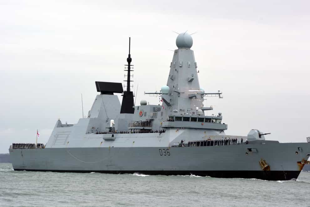 <p>HMS Defender returns to base</p>