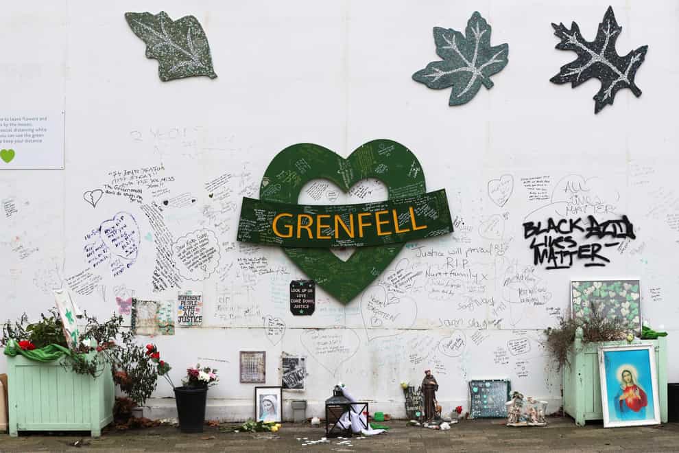 The Grenfell Memorial Wall (Jonathan Brady/PA)