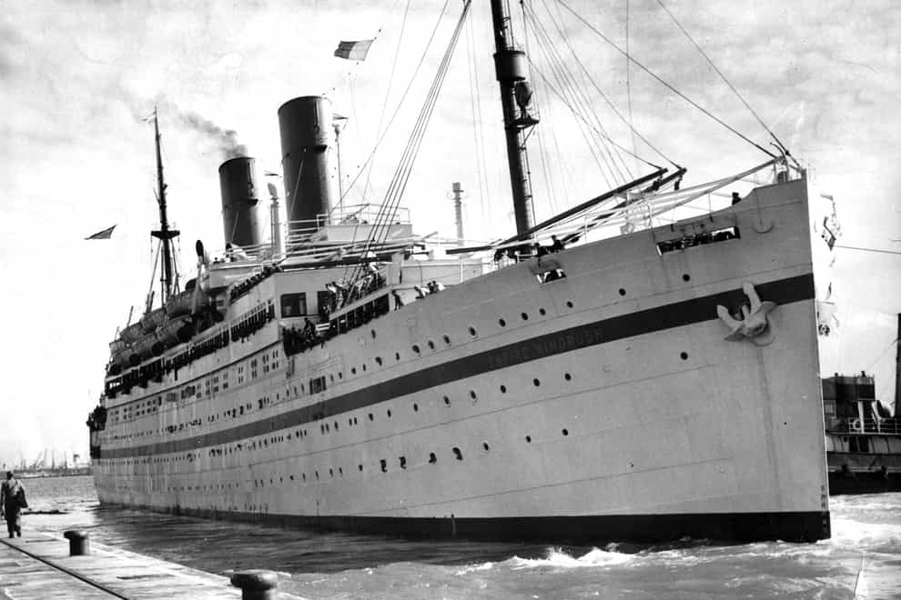 A 1954 photo of the then-troopship, the Empire Windrush, docked in Southampton