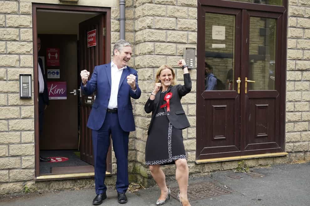 Sir Keir Starmer and Kim Leadbeater celebrate Labour's win in the Batley and Spen by-election