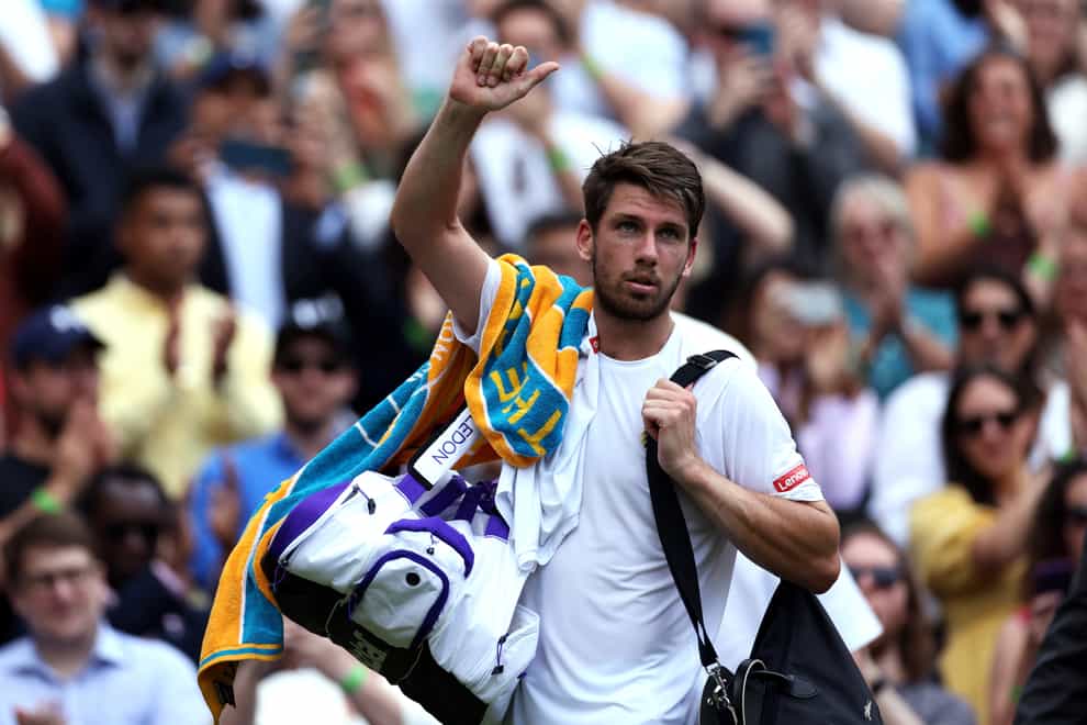 Cameron Norrie in action at Wimbledon