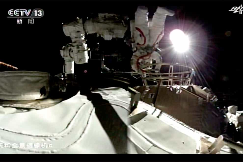 Chinese astronaut Liu Boming steps into space