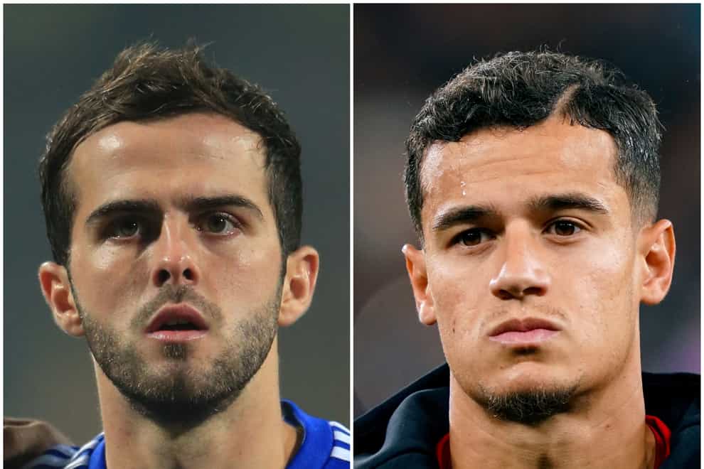 Miralem Pjanic, left, and Philippe Coutinho