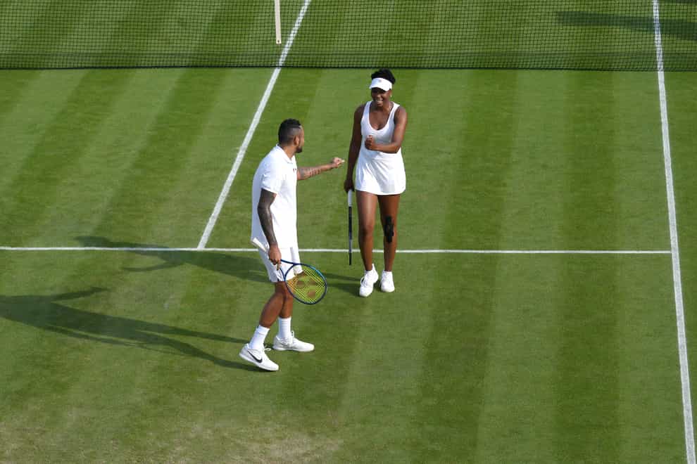 Nick Kyrgios and Venus Williams in action