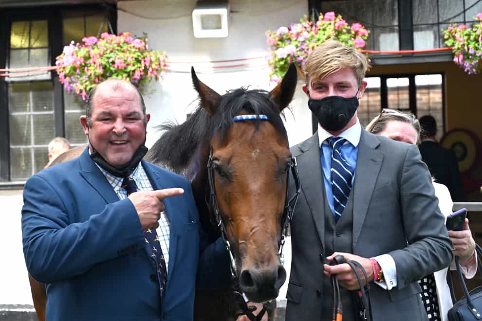 Roger Teal (left) and Oxted after winning The Darley July Cup last year