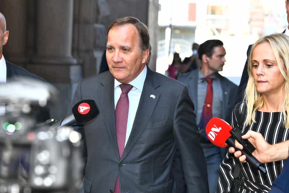 Sweden’s caretaker prime minister Stefan Lofven (Claudio Bresciani/AP)