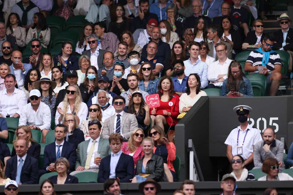 <p>Wimbledon's Centre Court, pictured will be at full capacity from the last eight onwards, as will Court One</p>