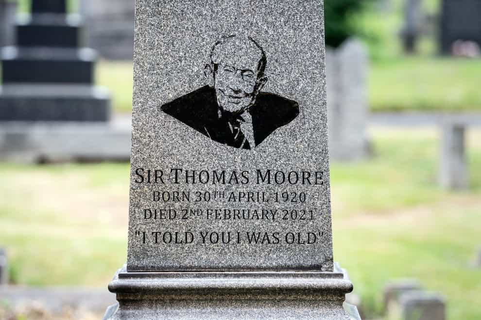The family grave of Captain Sir Tom Moore