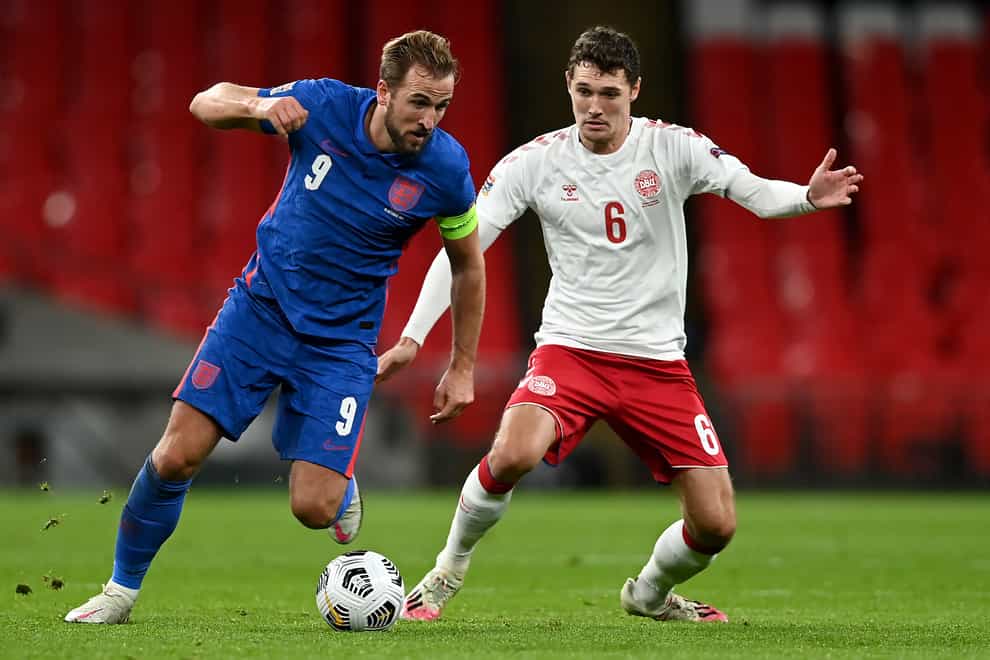 Andreas Christensen, right, believes Denmark can keep Harry Kane quiet