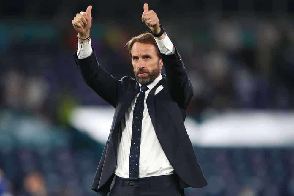 England manager Gareth Southgate thanks the fans following the quarter-final victory in Rome on Saturday night
