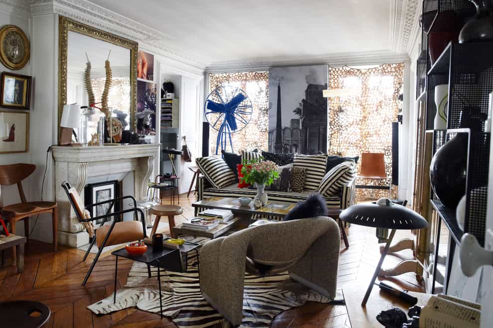 A maximalist living room