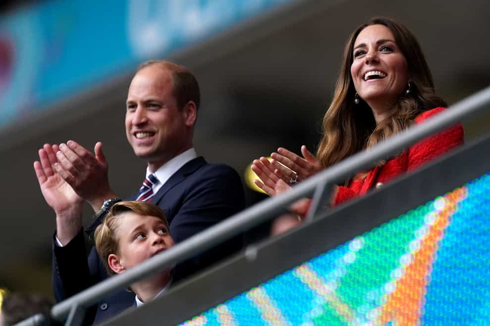 William, Kate and George at Wembley