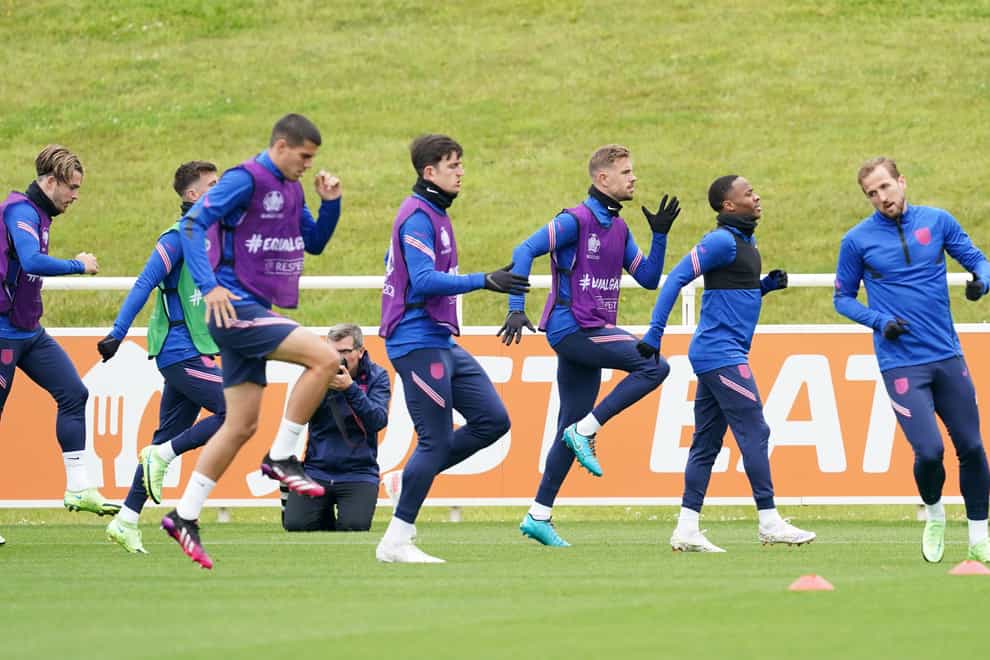 England players at training on Tuesday
