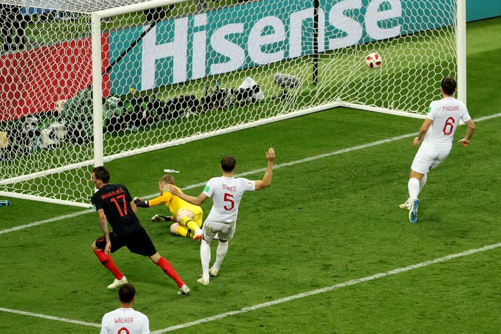 Croatia’s Mario Mandzukic (17) scored the winner in the 2018 World Cup semi-final against England