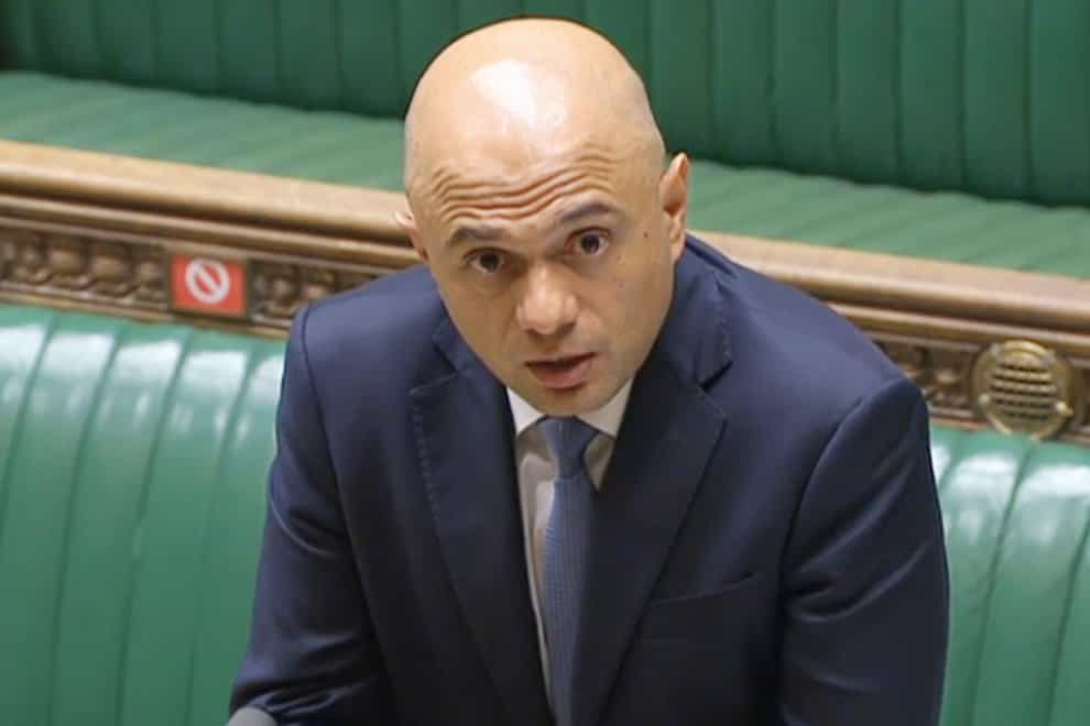 Sajid Javid speaking to MPs in the House of Commons (House of Commons/PA)