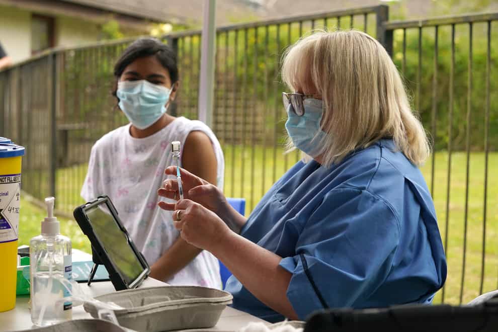 Nurse prepares vaccine