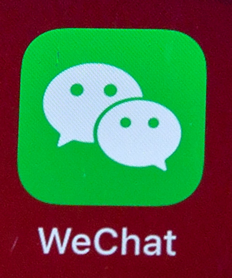 An icon for the smartphone app WeChat (Mark Schiefelbein/AP)