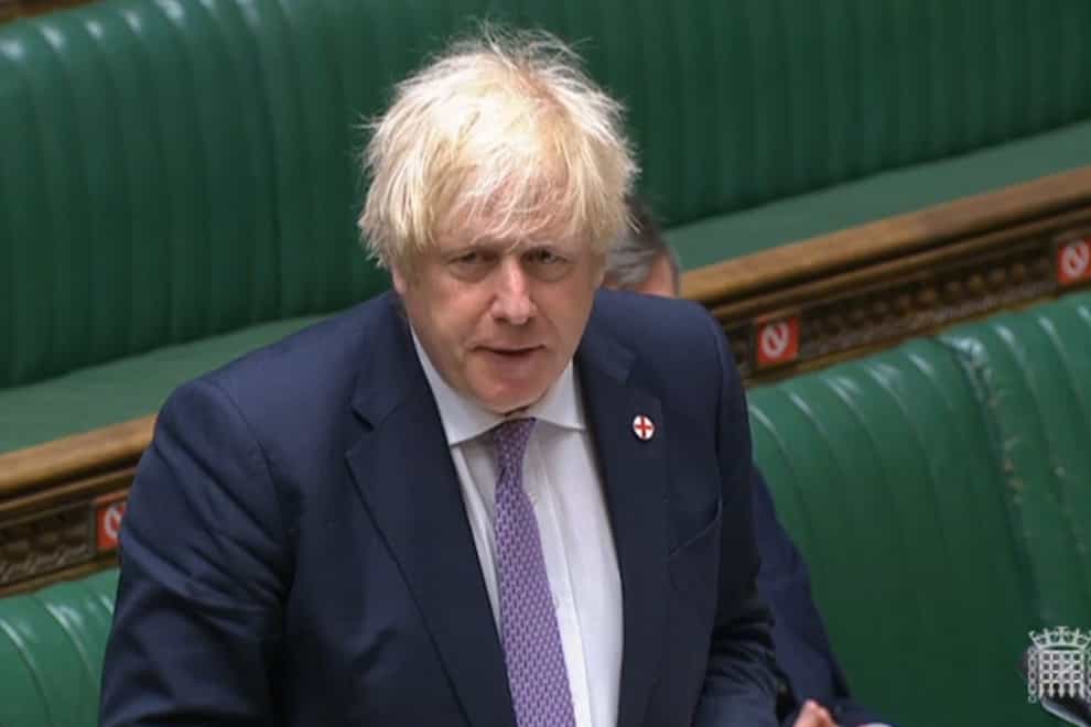 Prime Minister Boris Johnson speaks during Prime Minister’s Questions
