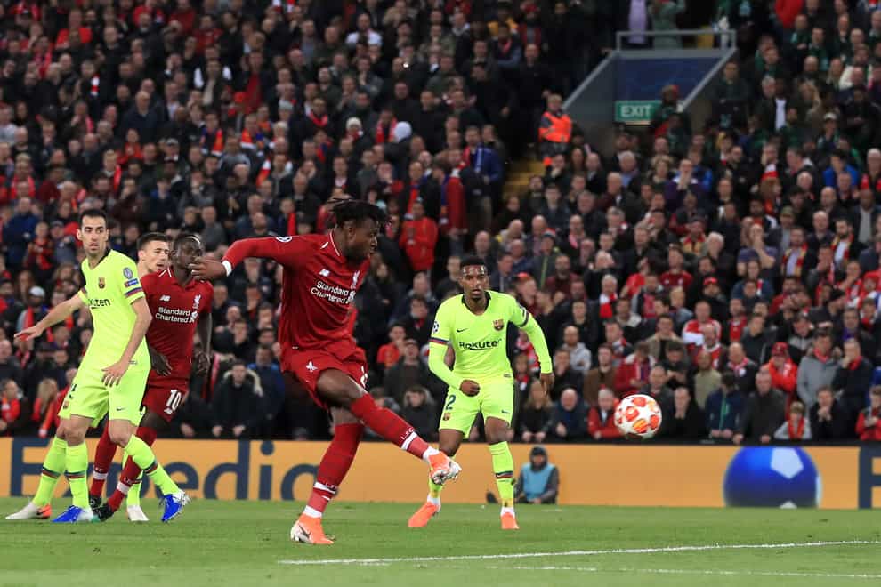 The ball boy who played his part in Divock Origi's goal which beat Barcelona 4-0 in the 2019 Champions League semi-final second leg has signed his first professional contract