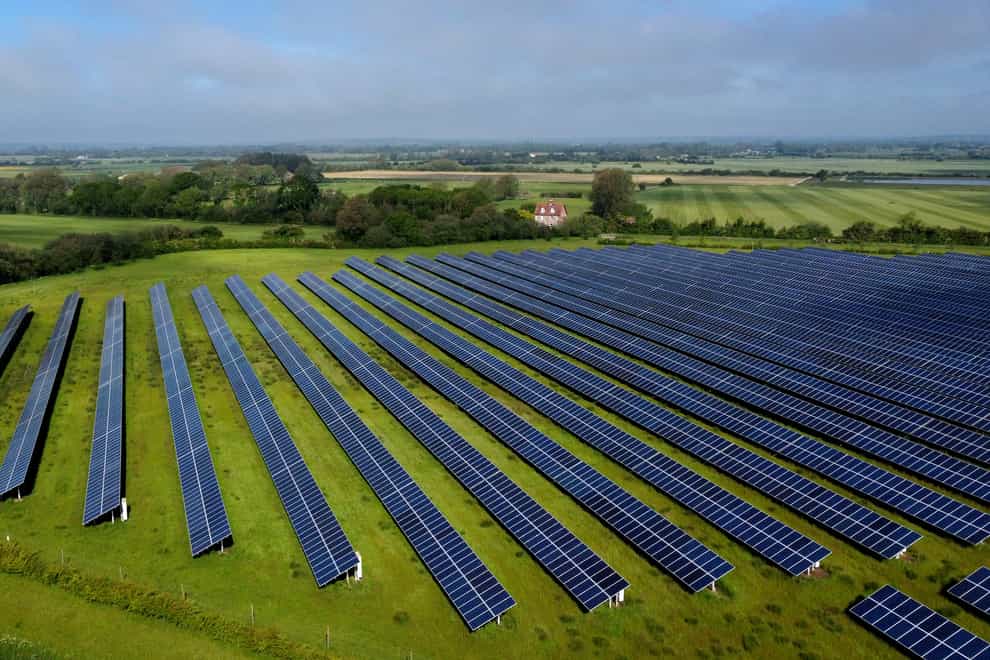Solar Farm in Romney, Kent, seen from above