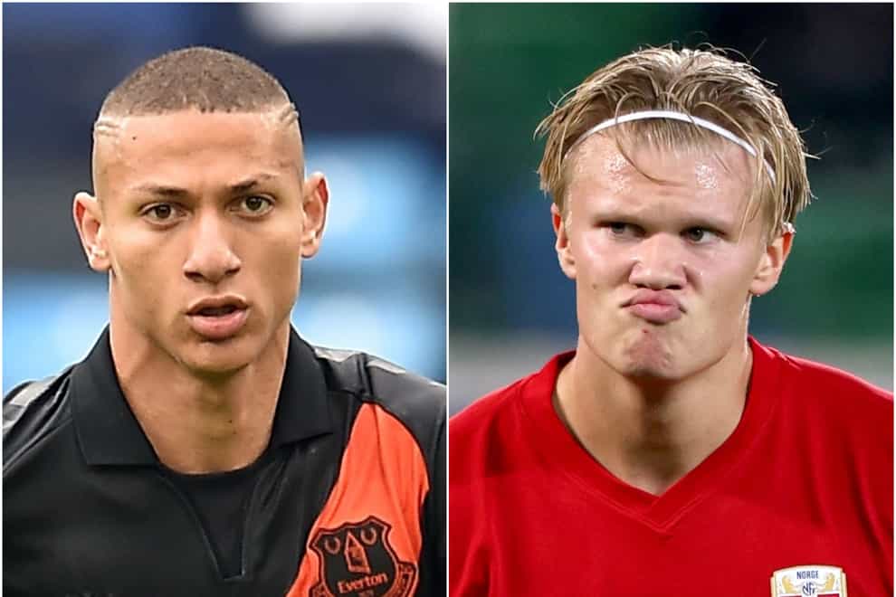 Composite pic of Richarlison and Erling Haaland
