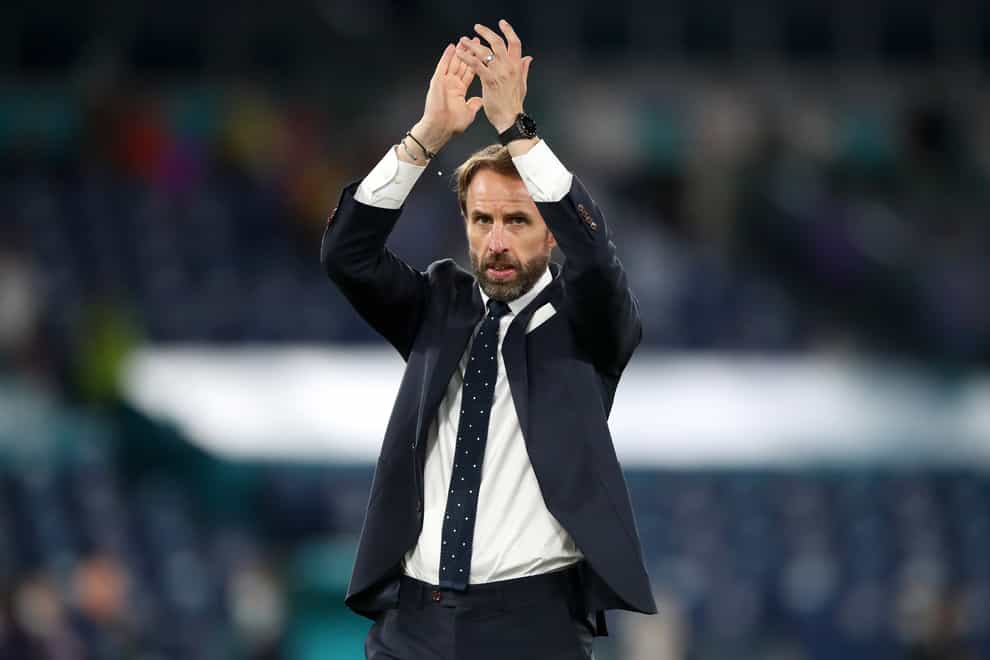 England manager Gareth Southgate applauds the fans after the UEFA Euro 2020 Quarter Final match