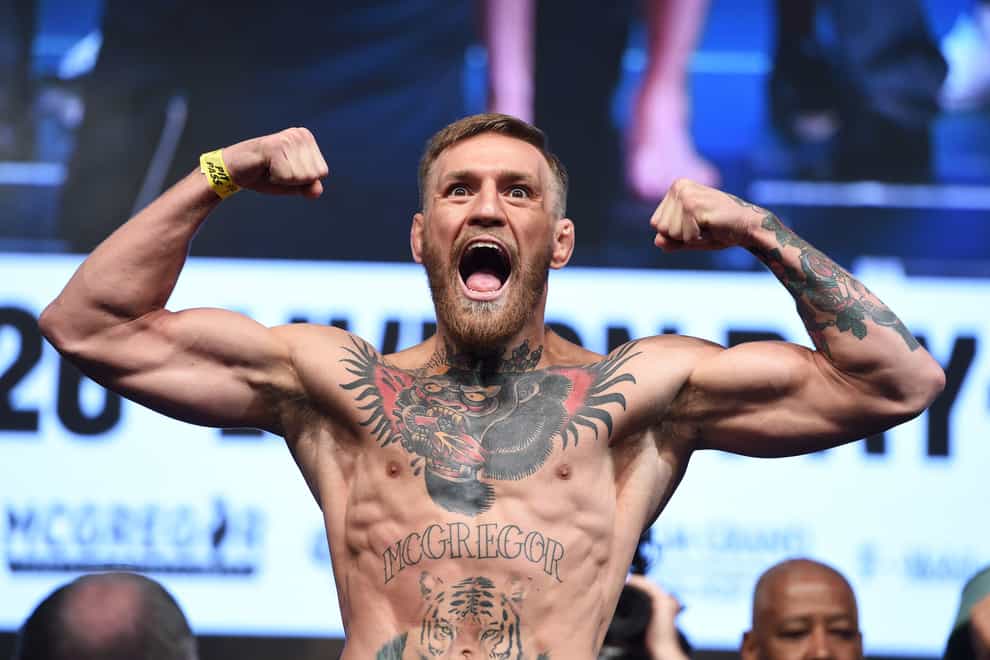 Conor McGregor, pictured, will take on Dustin Poirier this Saturday (PA)
