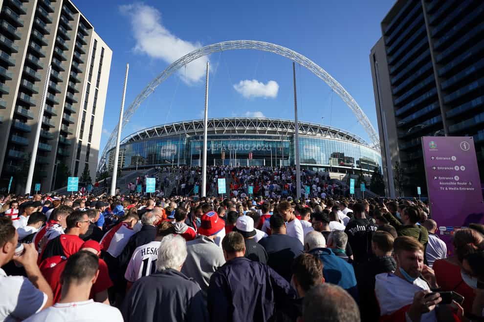 England fans outside Wembley Stadium
