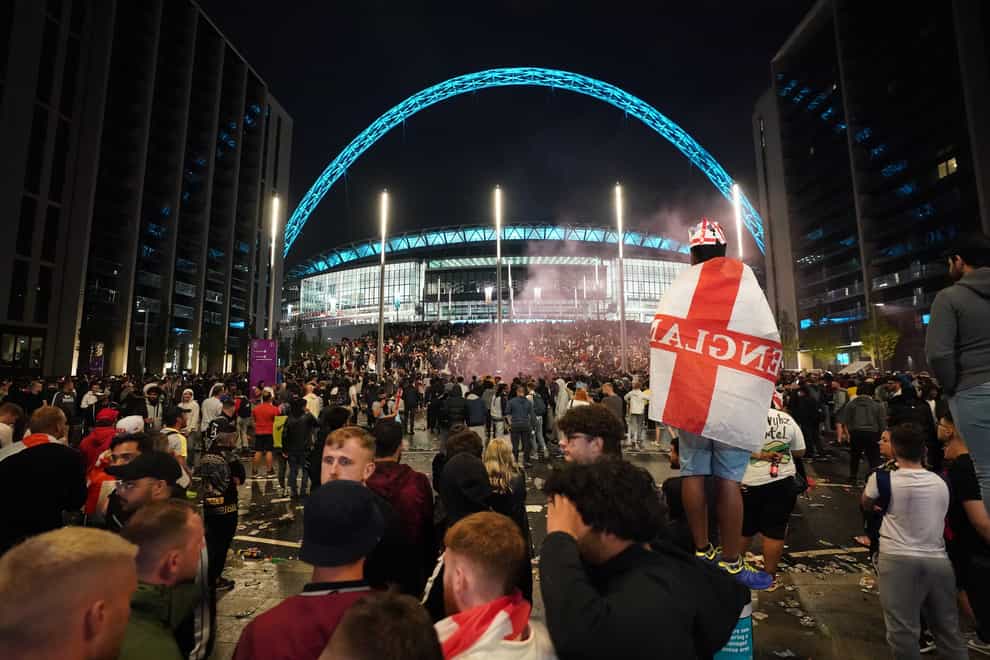 England fans outside Wembley stadium during the UEFA Euro 2020 final