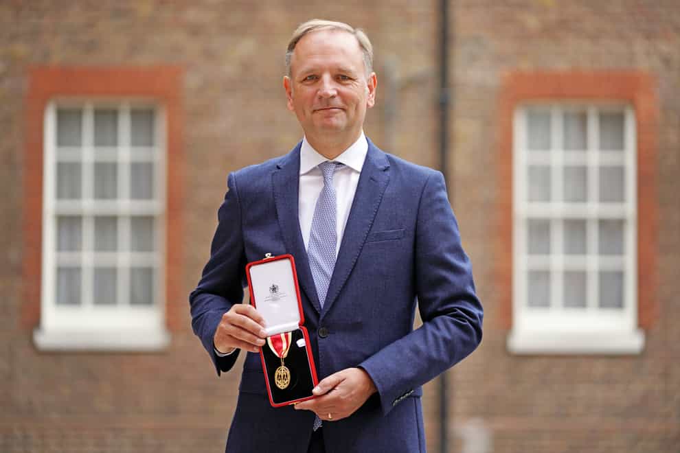 Sir Simon Stevens, chief executive of NHS England, following an investiture ceremony at St James’s Palace in central London, where he was knighted by the Prince of Wales (Kirsty O'Connor/PA)