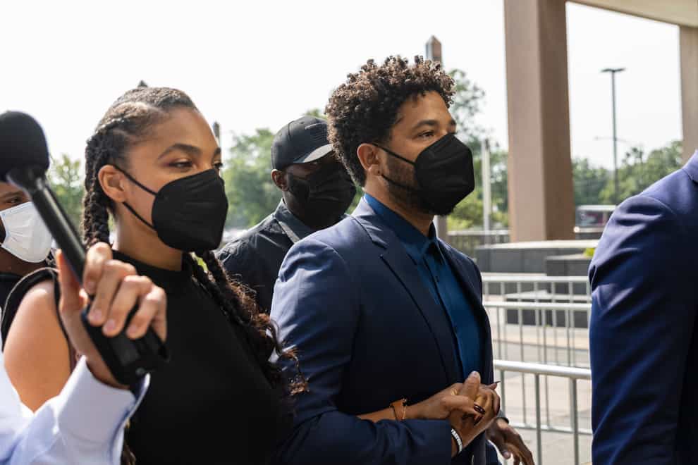 Jussie Smollett arrives at the Leighton Criminal Courthouse in Chicago on Wednesday