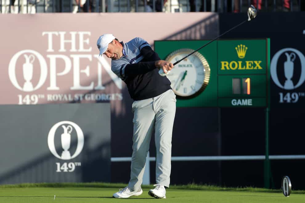 Richard Bland tees off at the Open