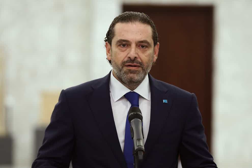 Lebanon’s prime minister-designate Saad Hariri after his meeting with President Michel Aoun