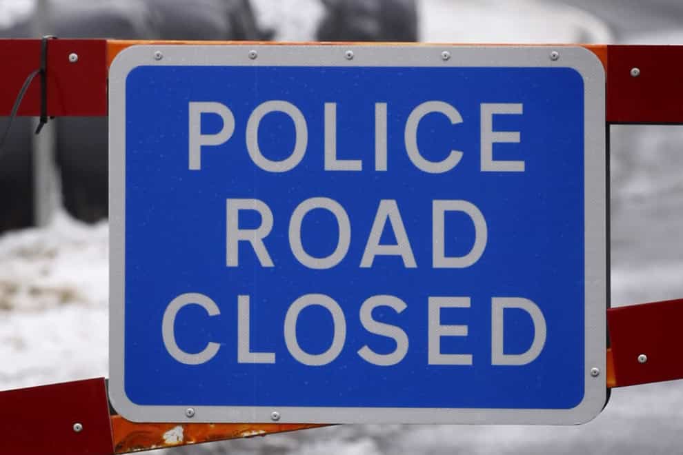 A police road closed sign (Danny Lawson/PA)
